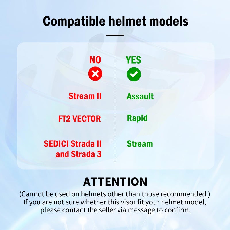 VCOROS Motorcycles Helmet Visor Shield Replacement For LS2 Assault/Rapid/Stream Outer Face Shield Street Motorcycle Helmet (Chrome Silver) - Image 3
